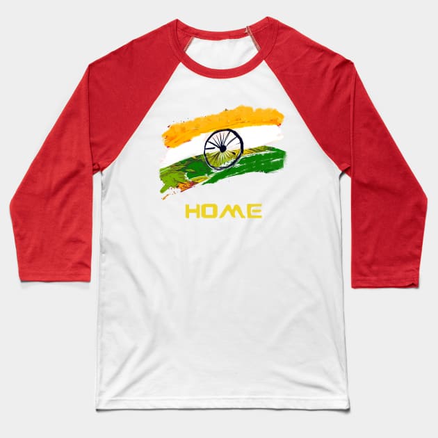 Indian Flag home Baseball T-Shirt by FasBytes